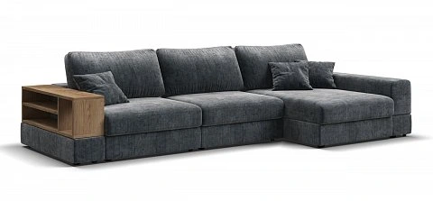 Угловой диван-кровать Босс Модуль ХЛ Шенилл Глосс карбон 1