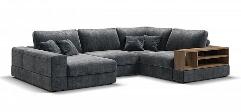 П-образный диван-кровать Босс Модуль Шенилл Глосс карбон 1