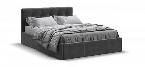Белла Кровать без ПМ 140*200 велюр Монолит серый