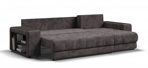 Угловой диван Босс ХЛ велюр Алькантара серый 3