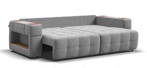 Диван Босс ХО велюр Монолит сталь / Дымчатый Крафт 3