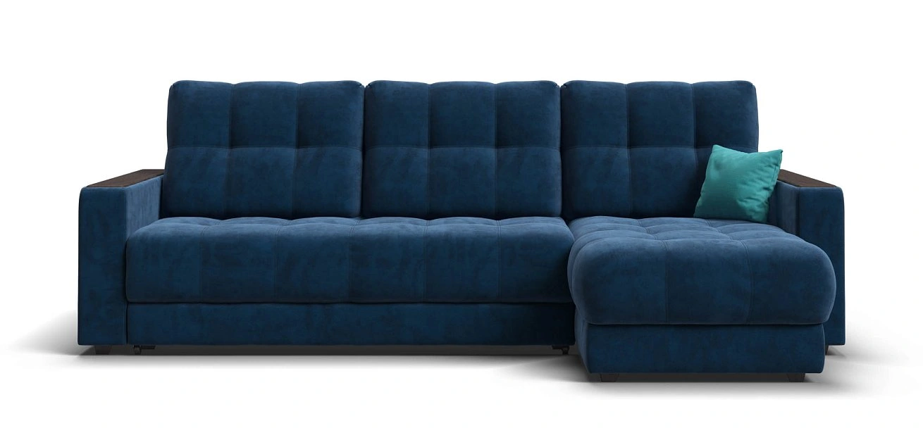 Угловой диван Босс Классик велюр Монолит синий