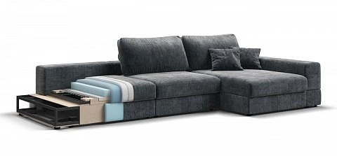 Угловой диван-кровать Босс Модуль ХЛ Шенилл Глосс карбон 3