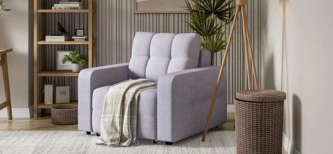 Денди кресло-кровать Рогожка Мальмо платина 2