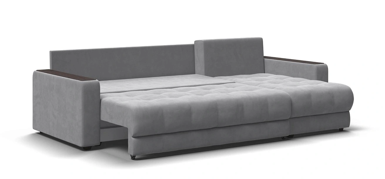 Угловой диван Босс Классик велюр Монолит сталь