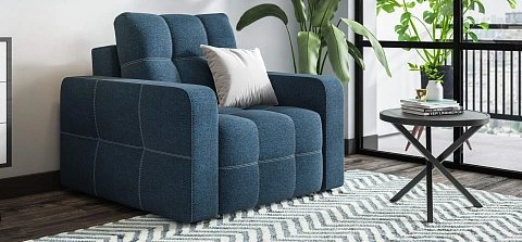 Денди кресло-кровать Рогожка Мальмо синий 2