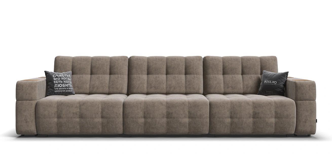 Диван Босс ХО Макс велюр Роял тауп / Дымчатый Крафт