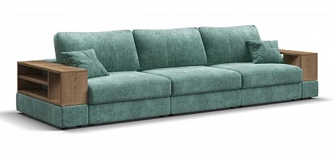 Диван-кровать BOSS MODOOL MAX шенилл Gloss минт с двумя полками подлокотниками 1