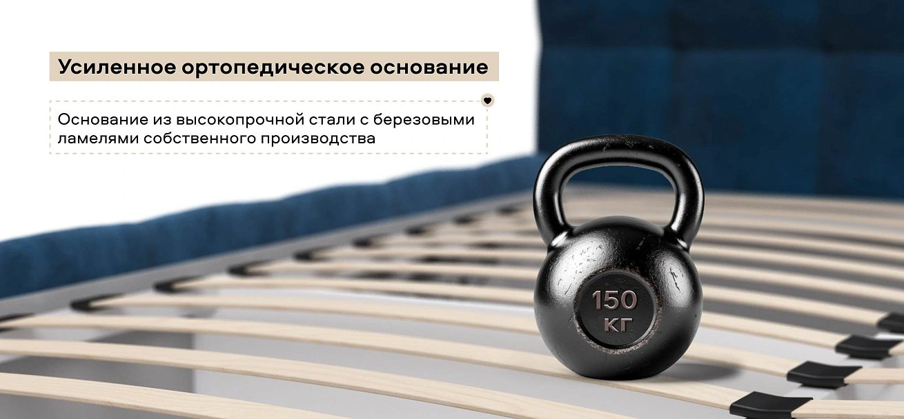 Босс Кровать+ПМ 140*200 велюр Монолит синий