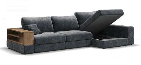 Угловой диван-кровать Босс Модуль ХЛ Шенилл Глосс карбон 3