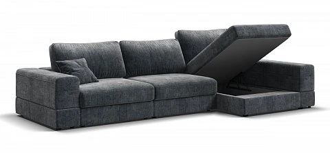 Угловой диван-кровать Босс Модуль ХЛ Шенилл Глосс карбон 2