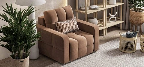 Денди кресло-кровать велюр Монолит мокко 2