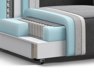 Высокоэластичная пена быстро восстанавливает форму, а слой PERIOTEK придаёт пышность и упругость