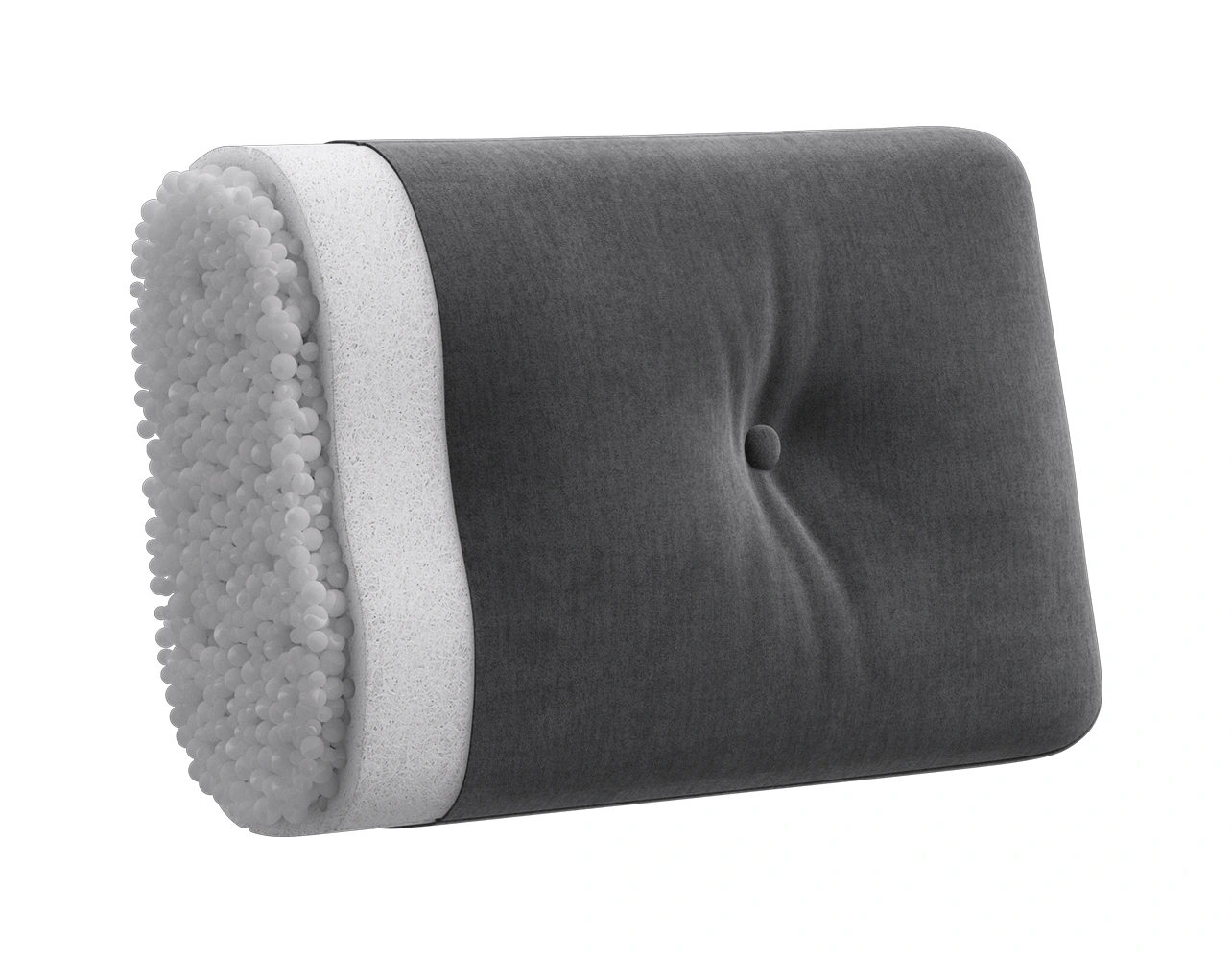 Приспинные подушки выполнены из холлофайбера и дробленой пены обеспечат комфортную посадку.