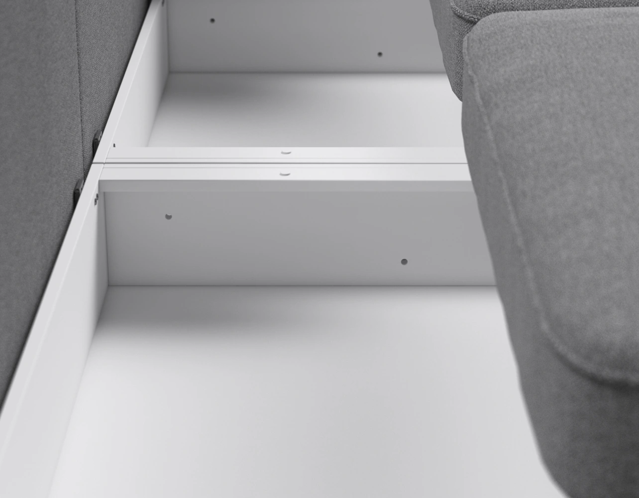 Вместительный бельевой короб под посадочной частью на 96 л.- удобное и безопасное хранение постельного белья