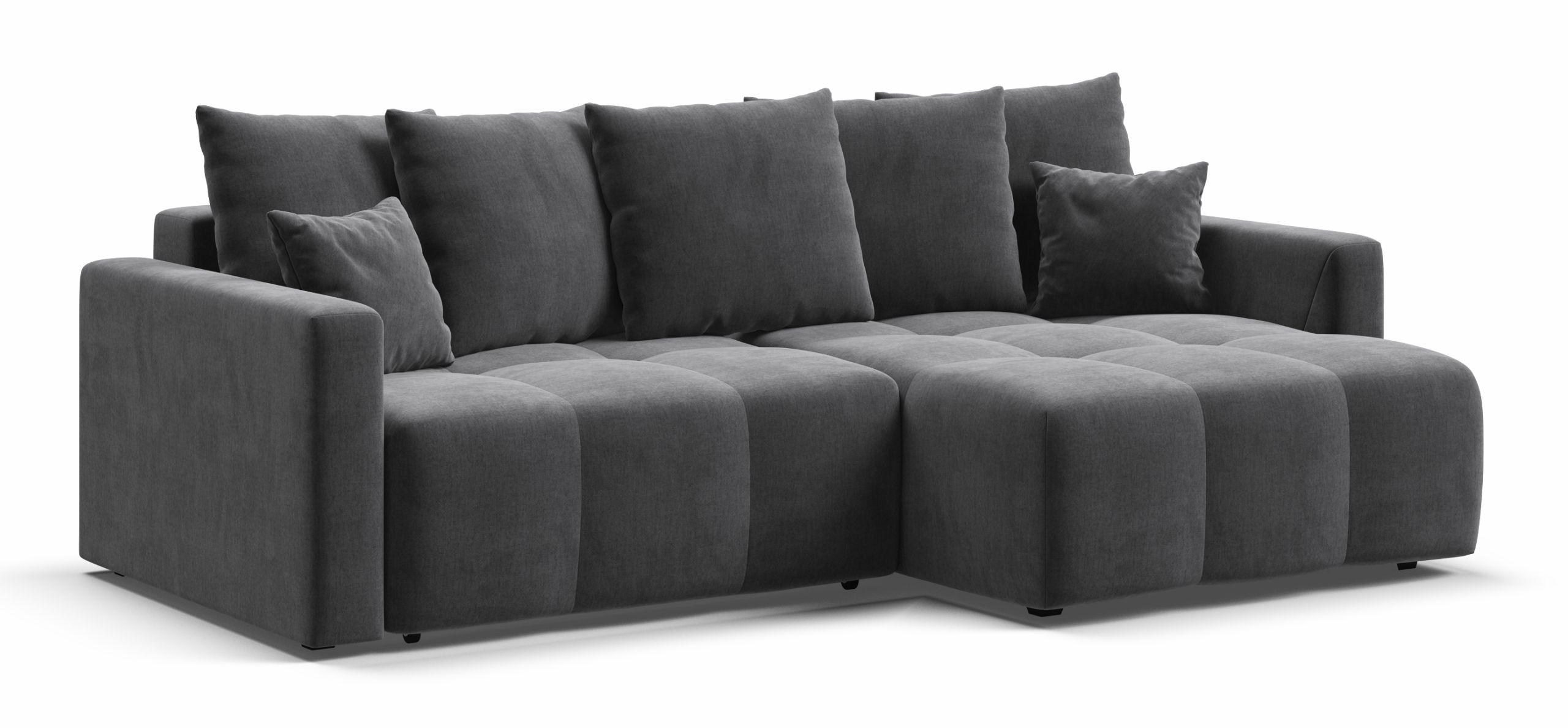 Угловой диван Босс Тренд велюр Монолит серый 56400₽