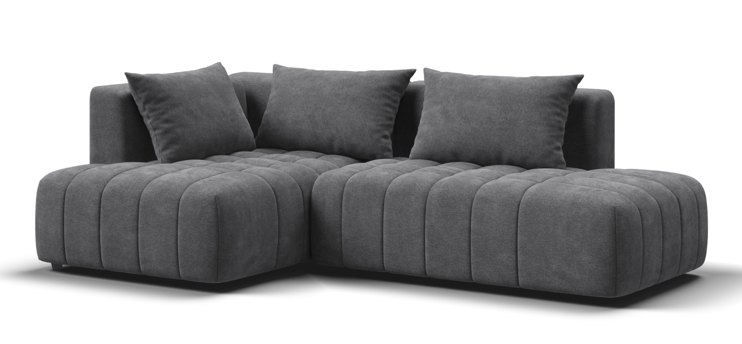 

Угловой диван левый Босс Твин Шенилл Клауд графит