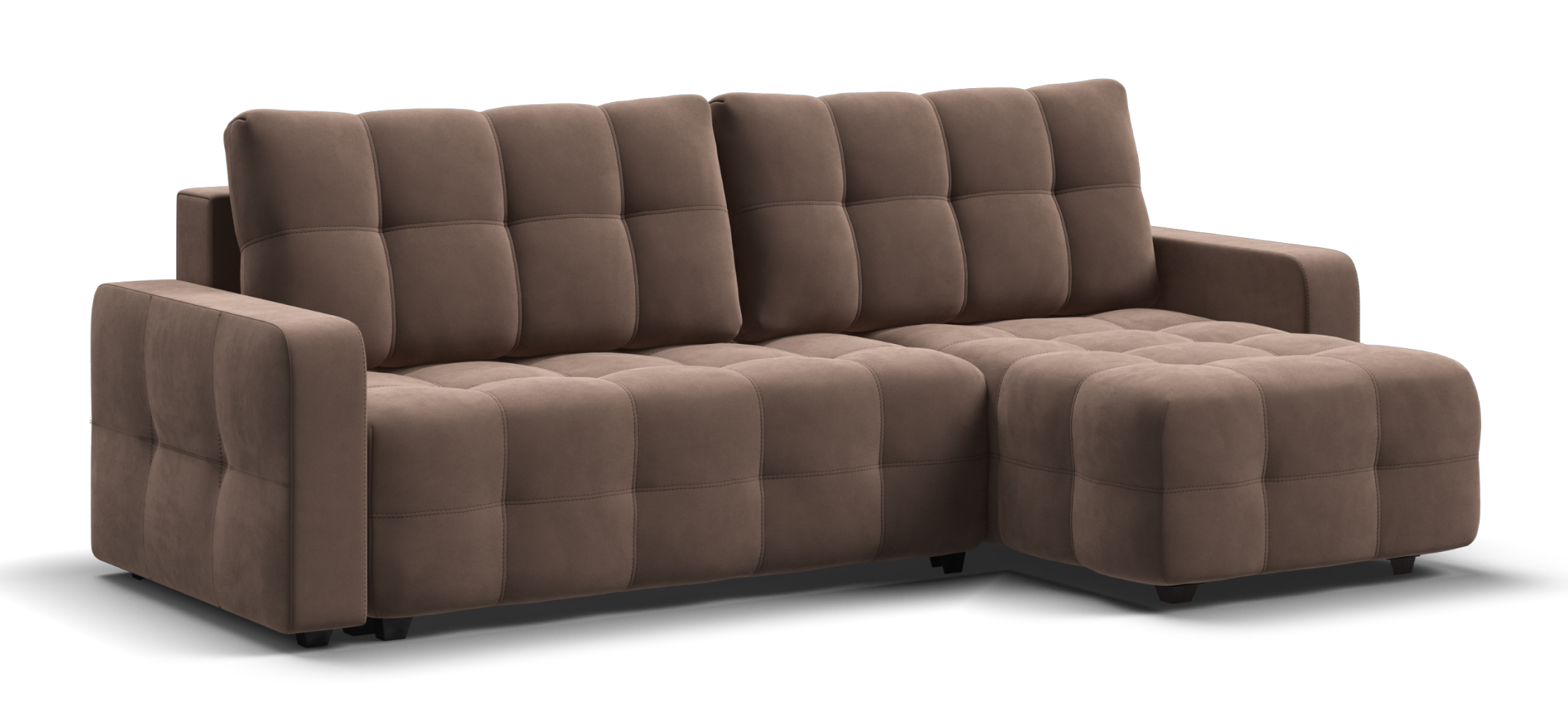 

Угловой диван Денди велюр Монолит мокко