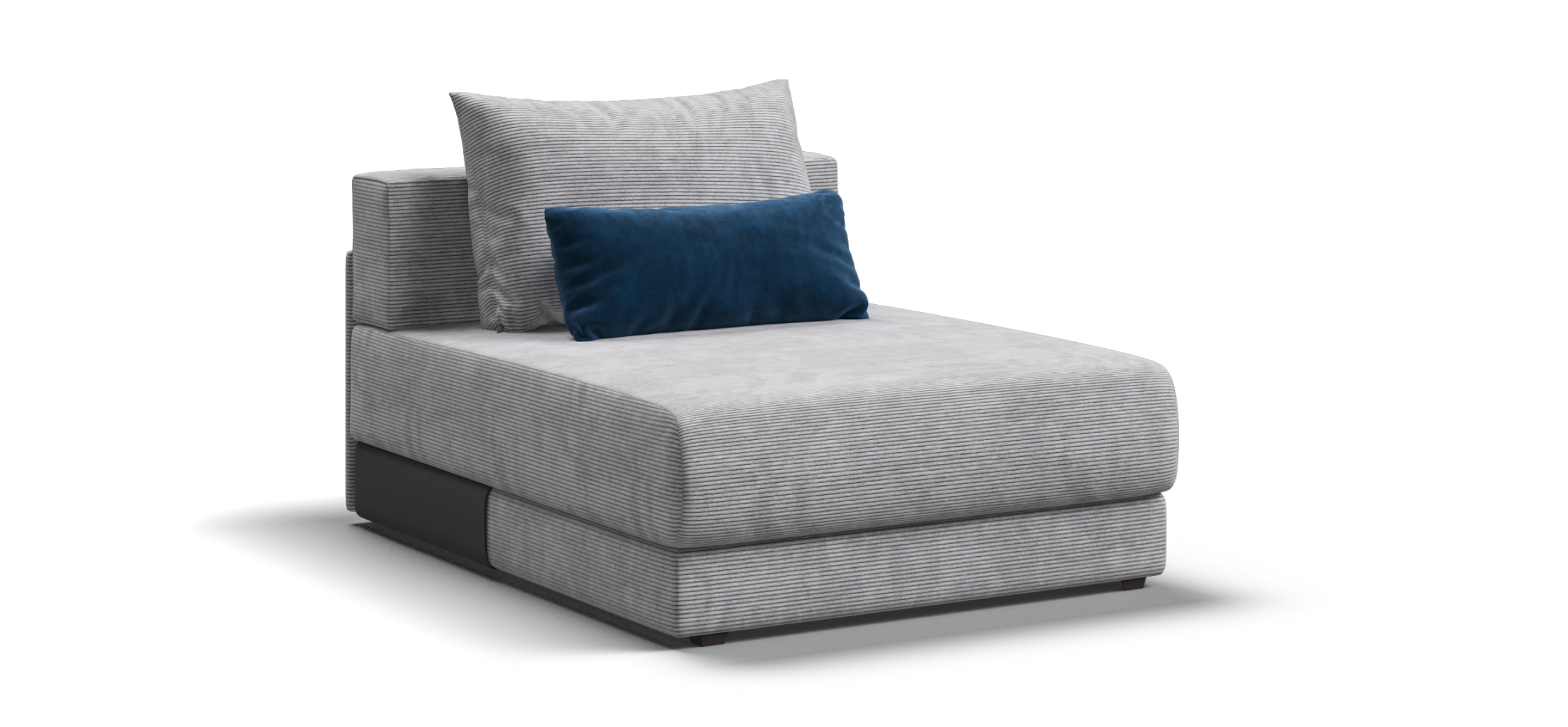 Ричмонд Модуль оттоманка Вельвет Корд серый