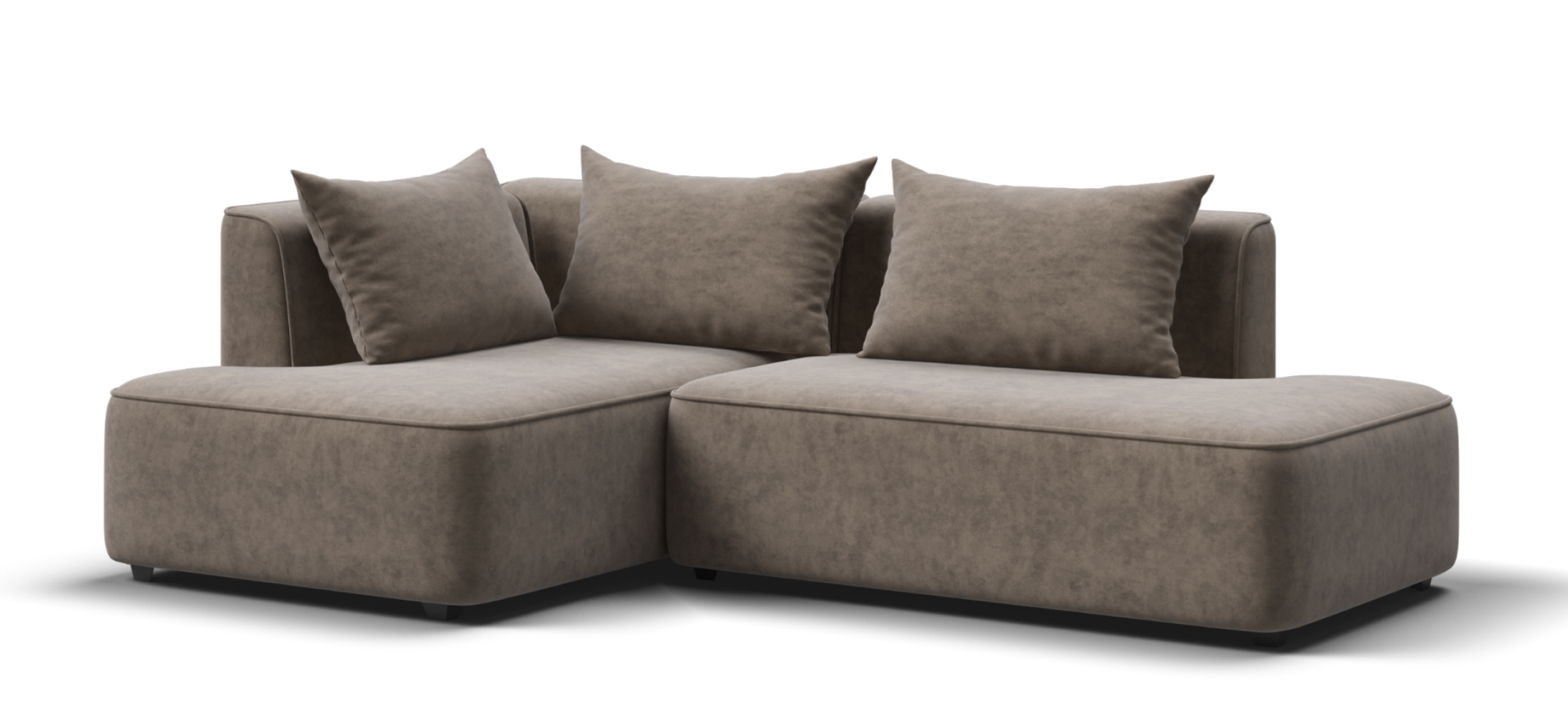 Угловой диван левый Кинг Твин велюр Роял тауп 69700₽