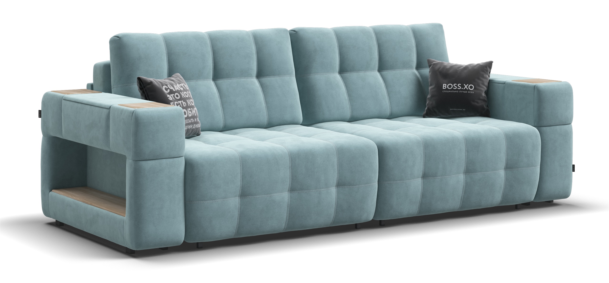 Диван Босс ХО велюр Монолит аква Снежная Сонома 99700₽