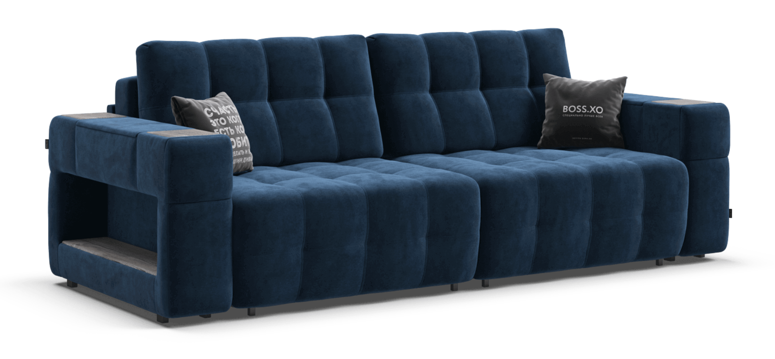 Диван Босс ХО велюр Монолит синий Камень 99700₽