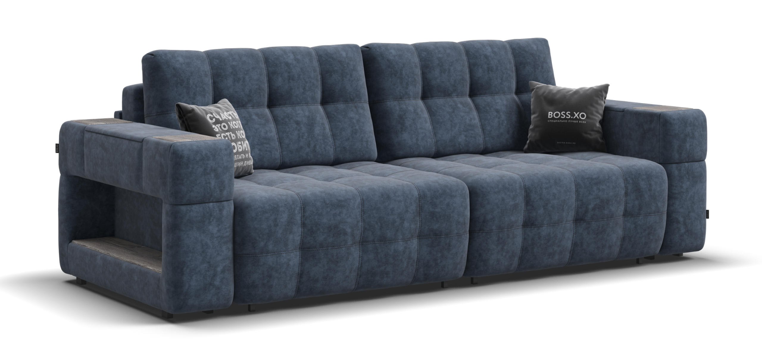 Диван Босс ХО велюр Роял синий Камень 118600₽