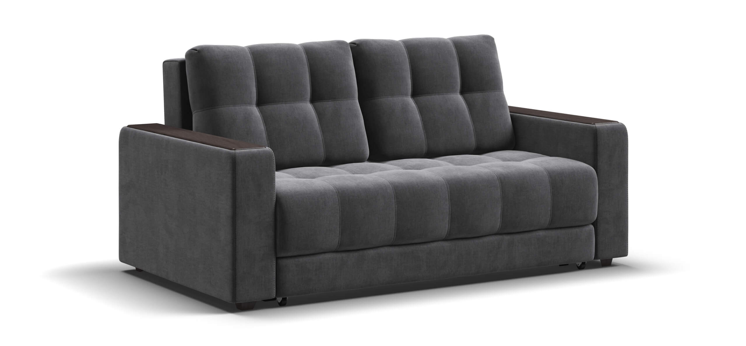 

Диван Босс двухместный велюр Монолит серый