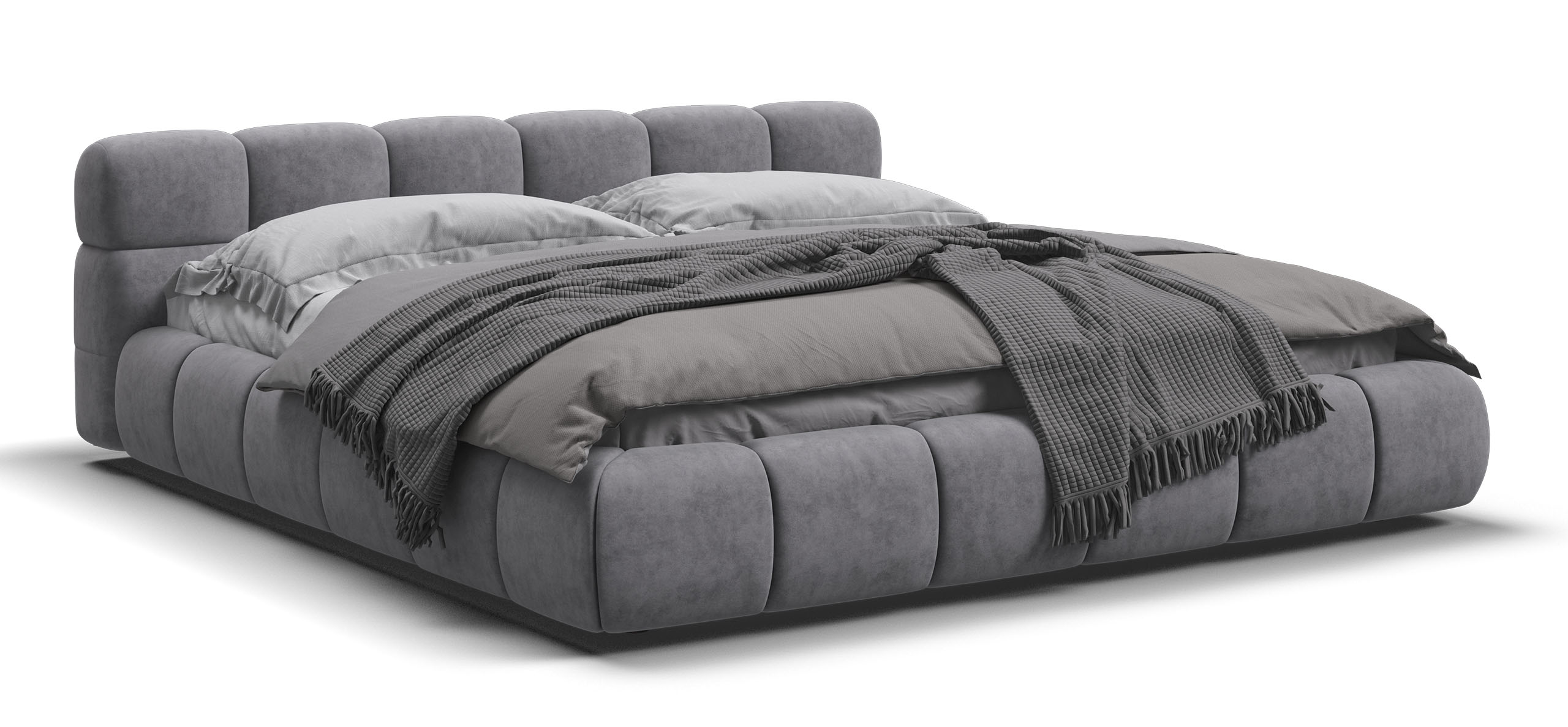 

Босс Дрим Кровать+ПМ 180*200 велюр Роял агат