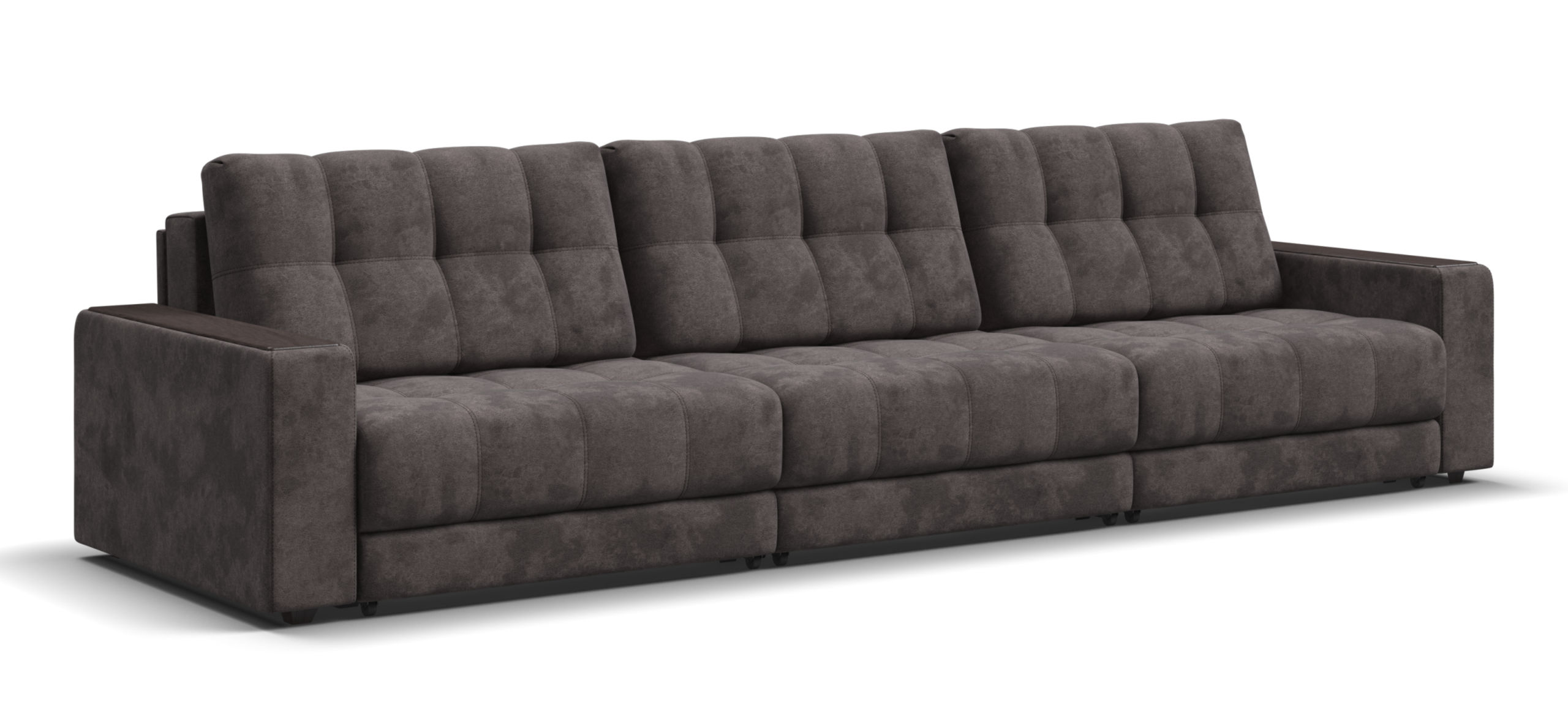 Диван Босс Гранд велюр Алькантара серый