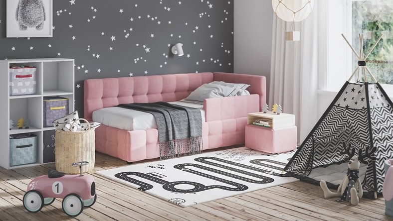 Босс Мини Кровать+ПМ 90*200 велюр Монолит латте