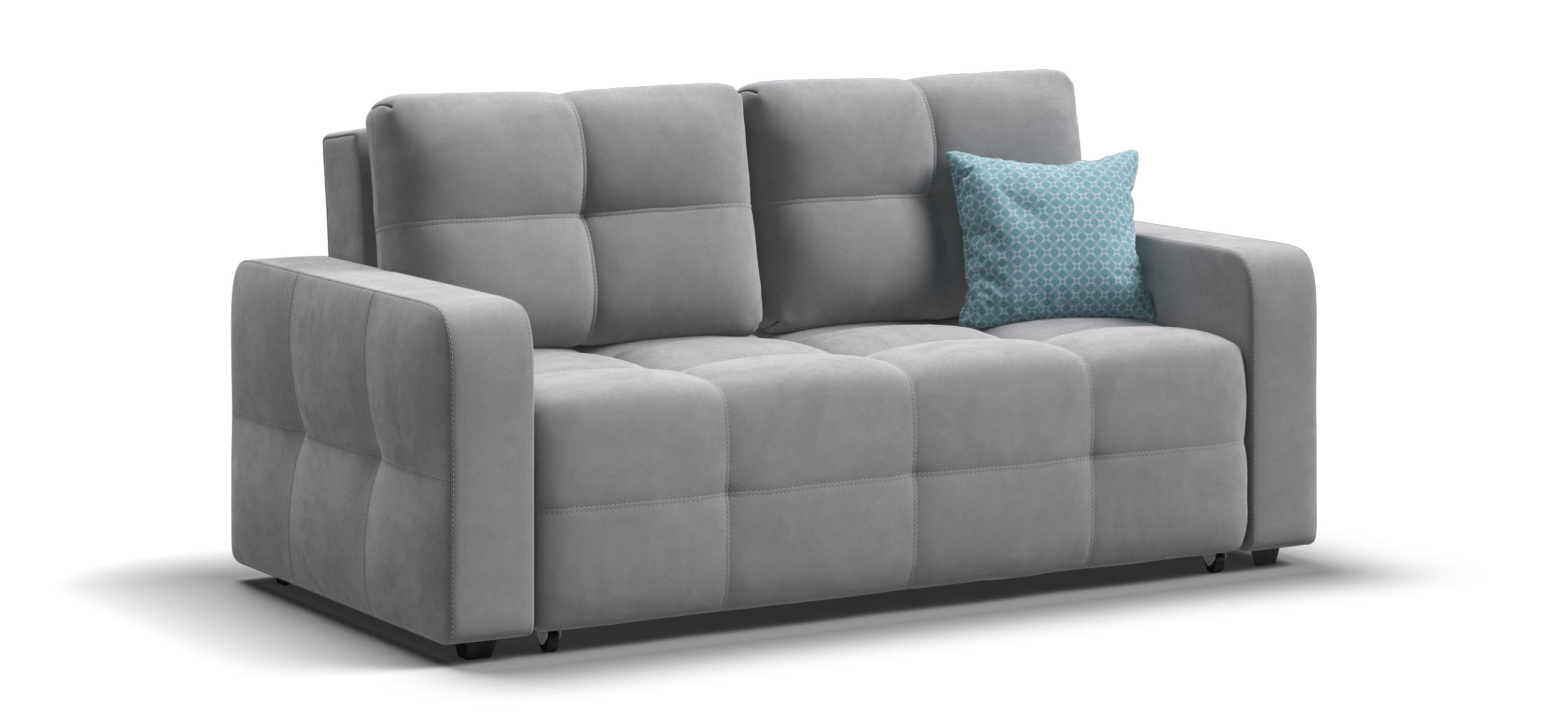 Диван Денди двухместный велюр Монолит сталь 33999₽