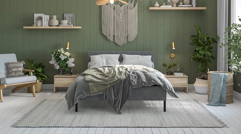 Уна Кровать 160*200Рогожка Мальмо платина, Чёрный