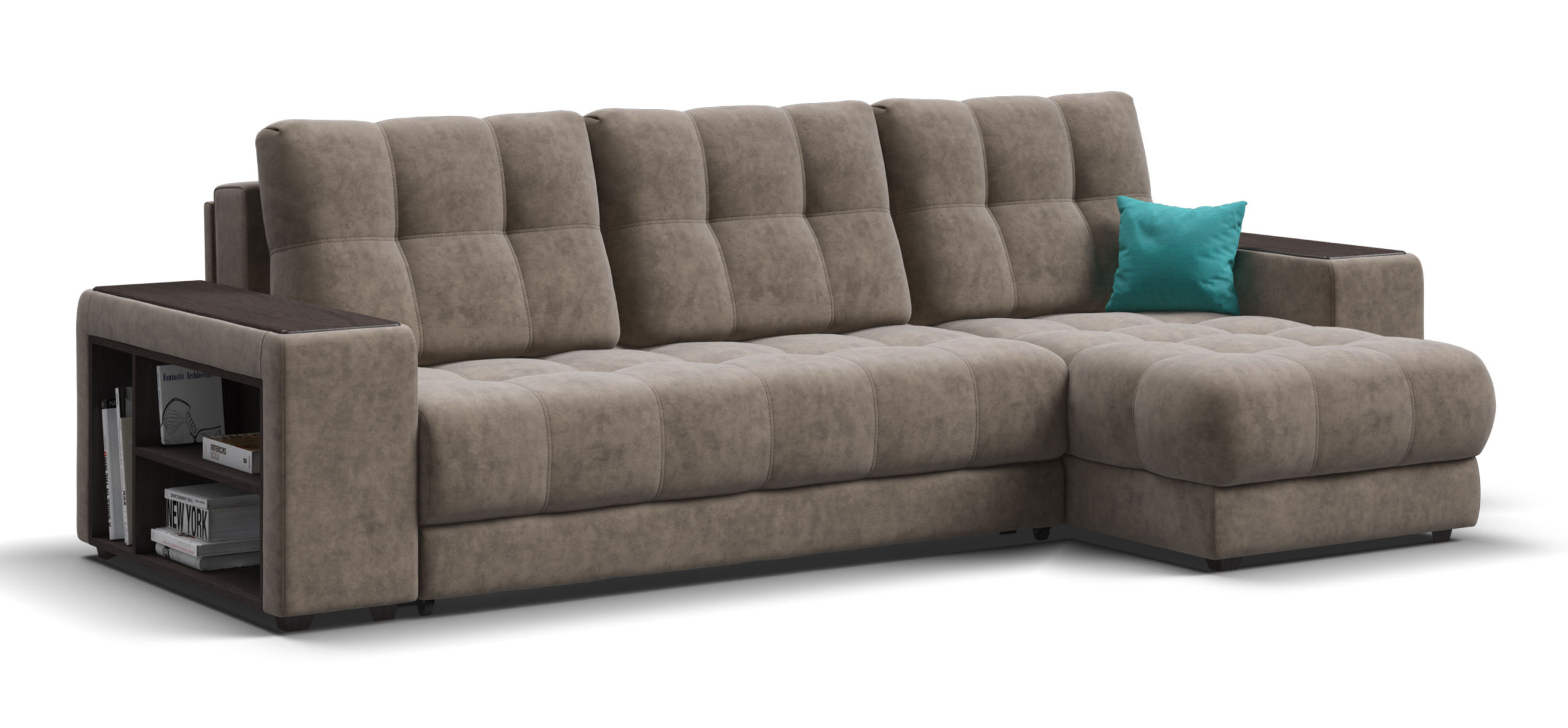 Угловой диван Босс ХЛ велюр Роял тауп 69700₽