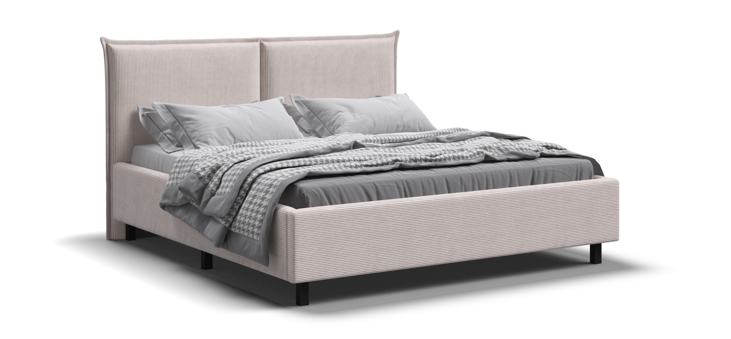 Лео Кровать 160*200 Вельвет Корд бежевый