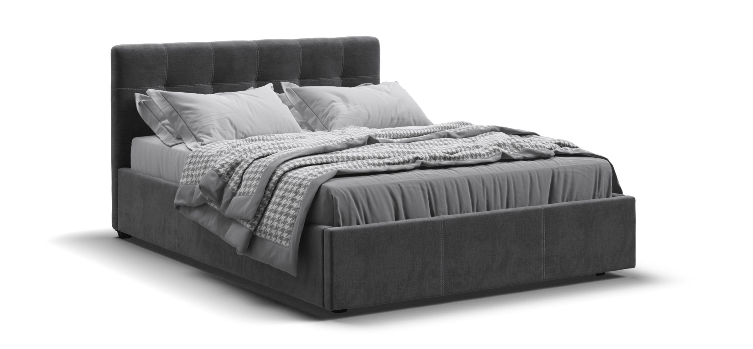 Белла Кровать ПМ 140200 велюр Монолит серый 21999₽