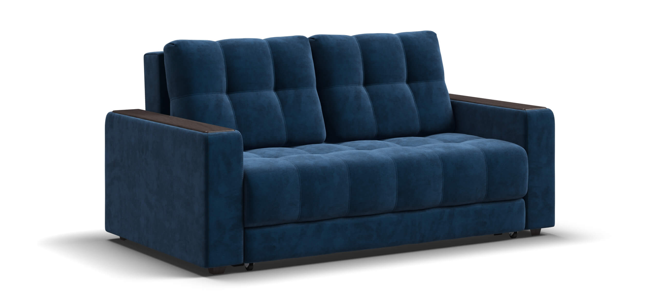 Диван Босс двухместный велюр Монолит синий 34400₽