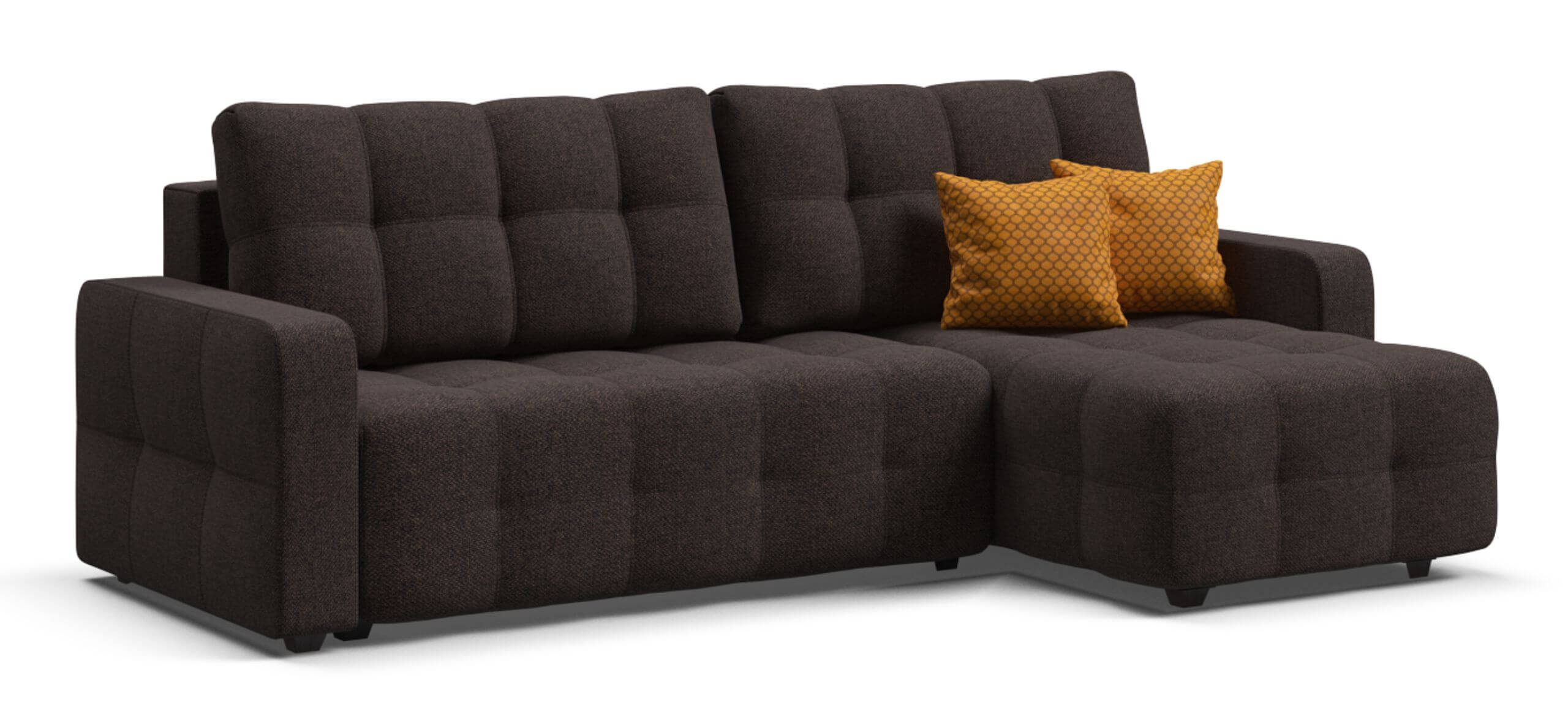 Угловой диван Денди Рогожка Мальмо шоколад 37999₽