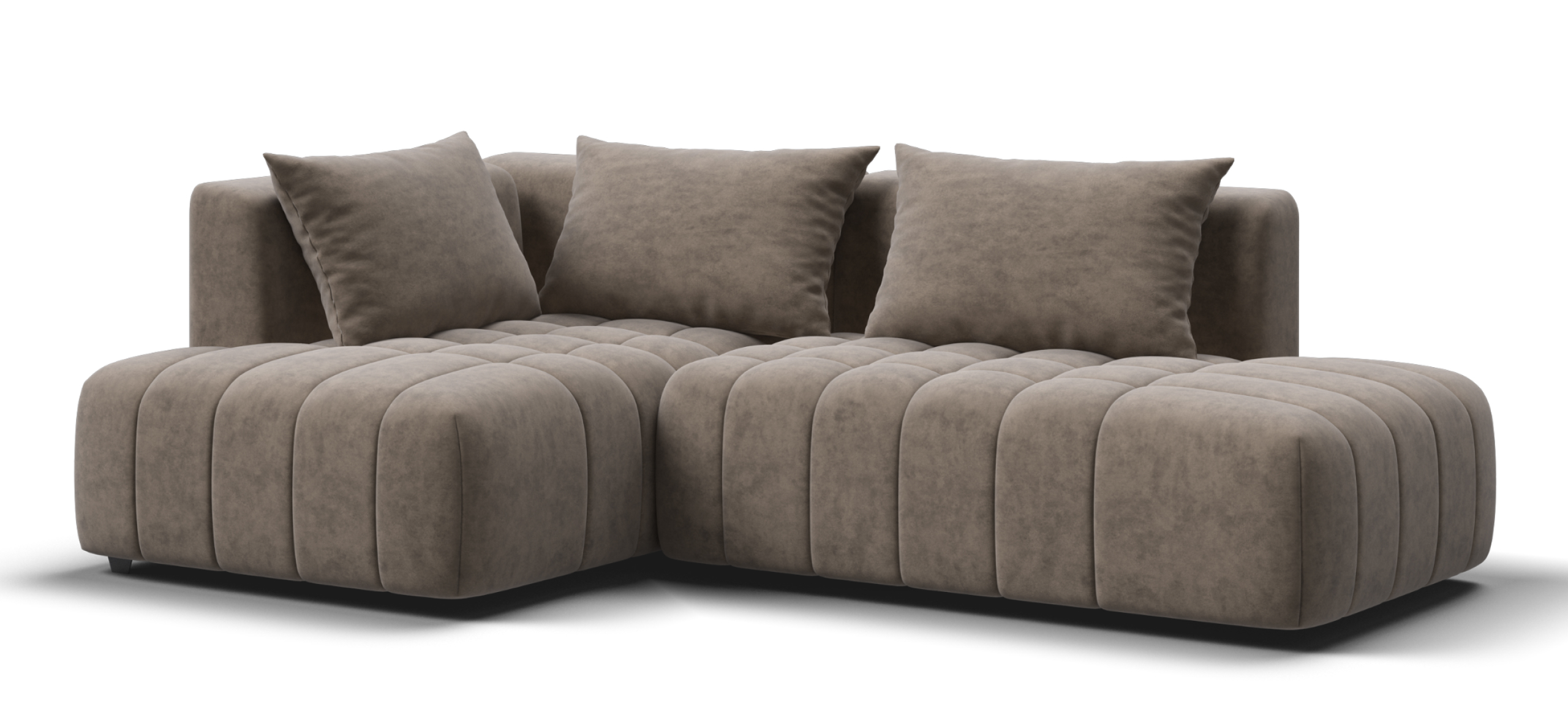 

Угловой диван левый Босс Твин велюр Роял тауп