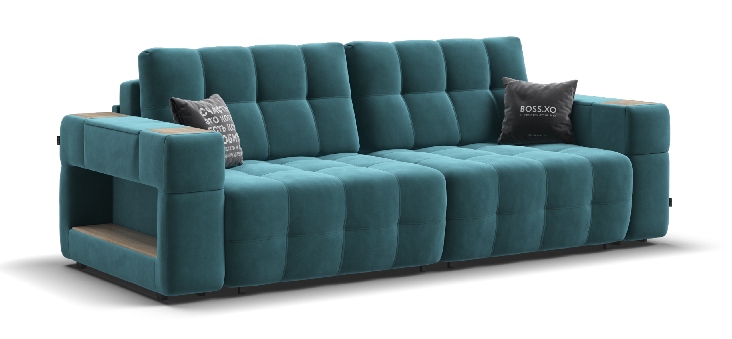 Диван Босс ХО велюр Монолит зеленый Снежная Сонома 99700₽