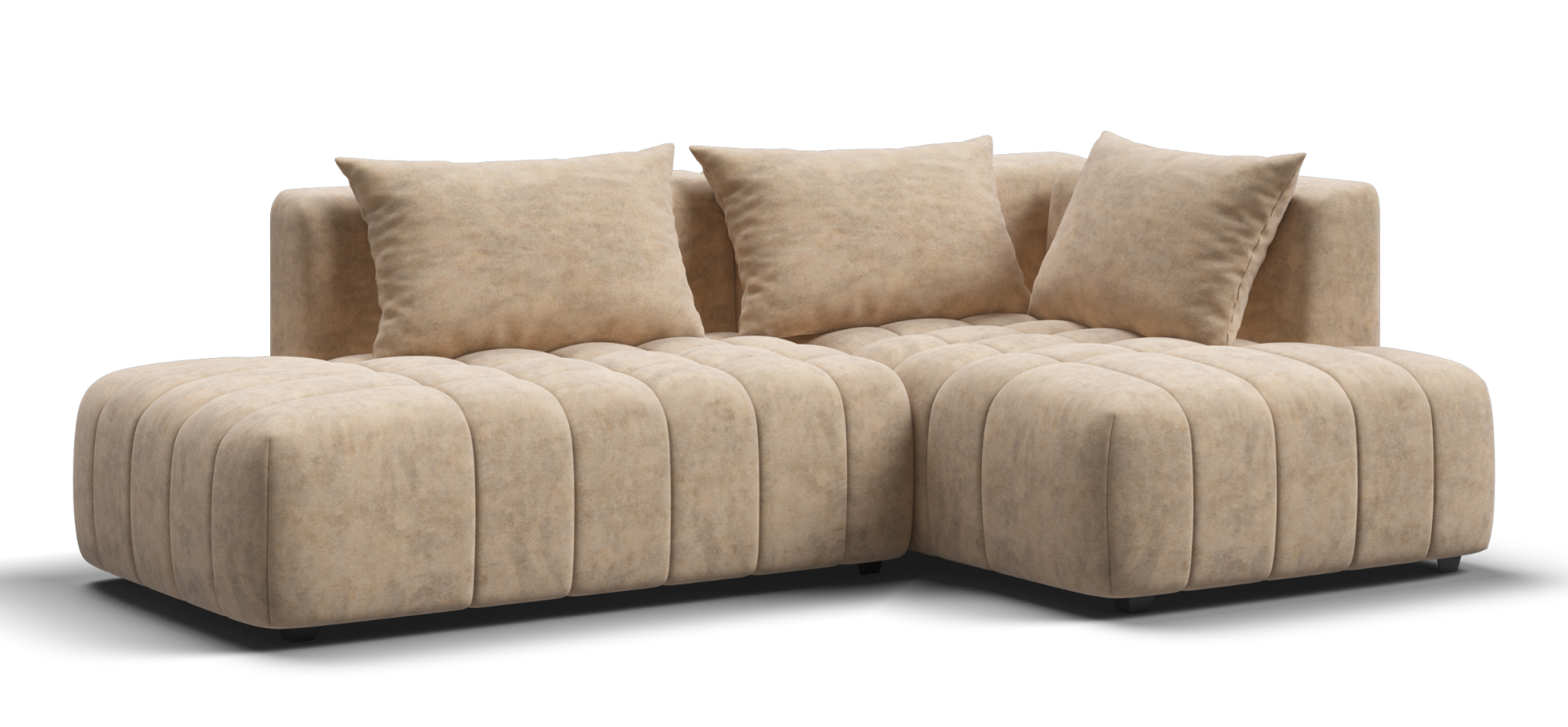 Угловой диван правый Босс Твин велюр Роял шампань 72600₽