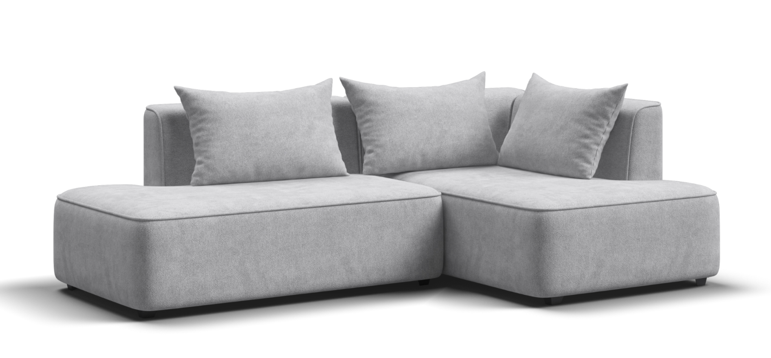 Диван угловой правый Кинг Твин Шенилл Клауд серый 69700₽