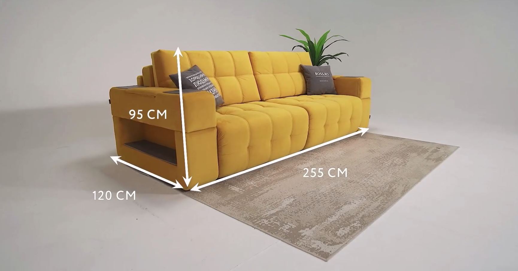 Диван Босс ХО велюр Роял шампань / Снежная Сонома