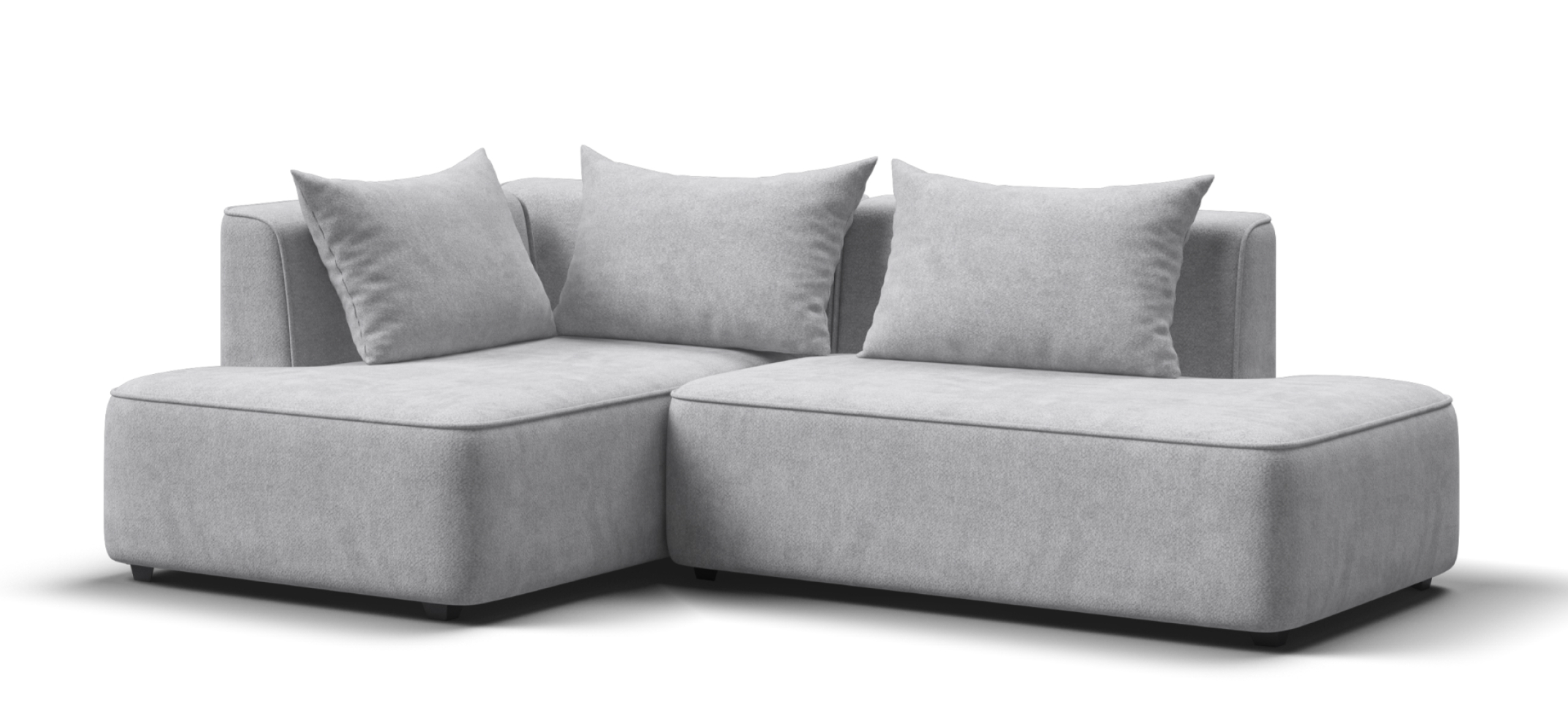 Угловой диван левый Кинг Твин Шенилл Клауд серый 69700₽