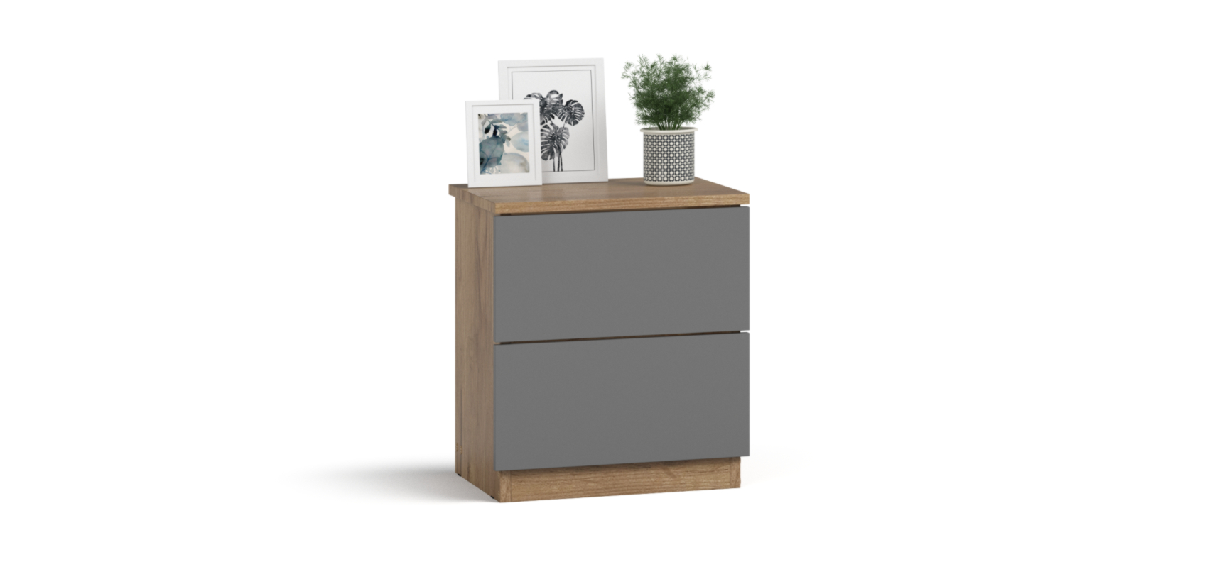 Тумба Симпл Крафт табачный, Серый графит