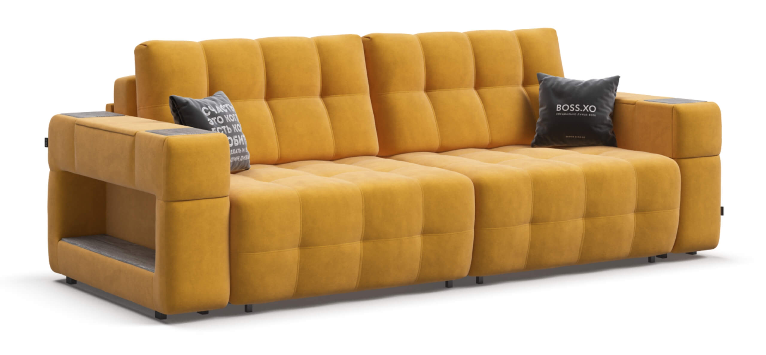 Диван Босс ХО велюр Монолит желтый Камень 99700₽