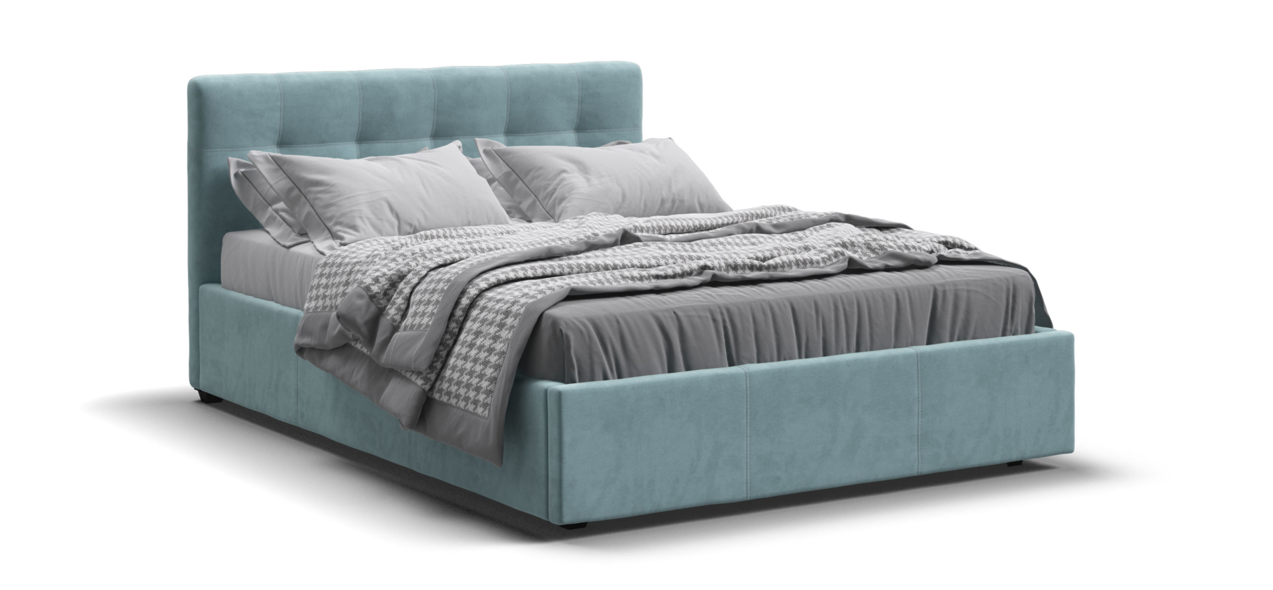 Белла Кровать ПМ 140200 велюр Монолит аква 21999₽