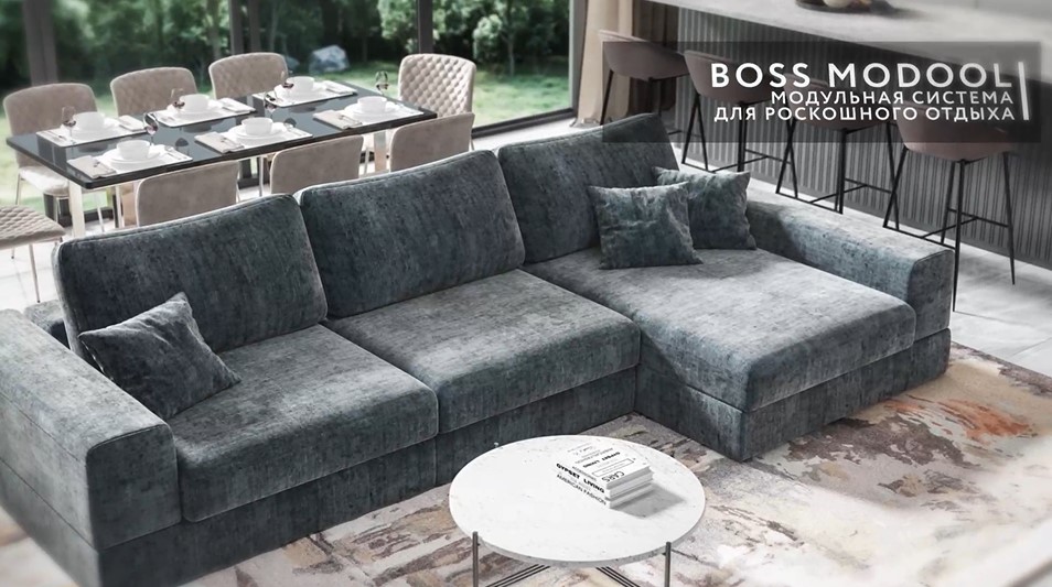 Диван-кровать Босс Модуль Шенилл Глосс карбон