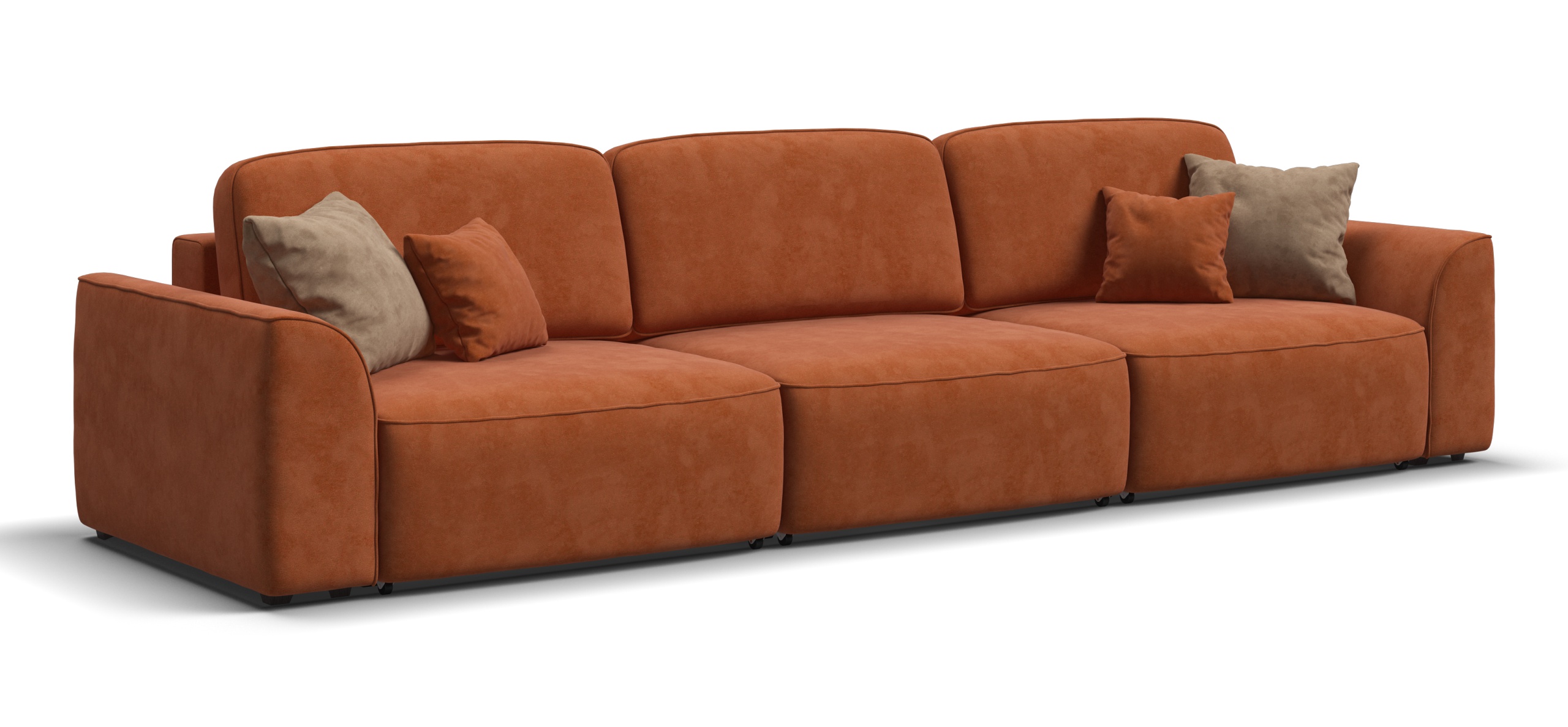 Диван Кинг Макс велюр Алькантара оранж 78600₽