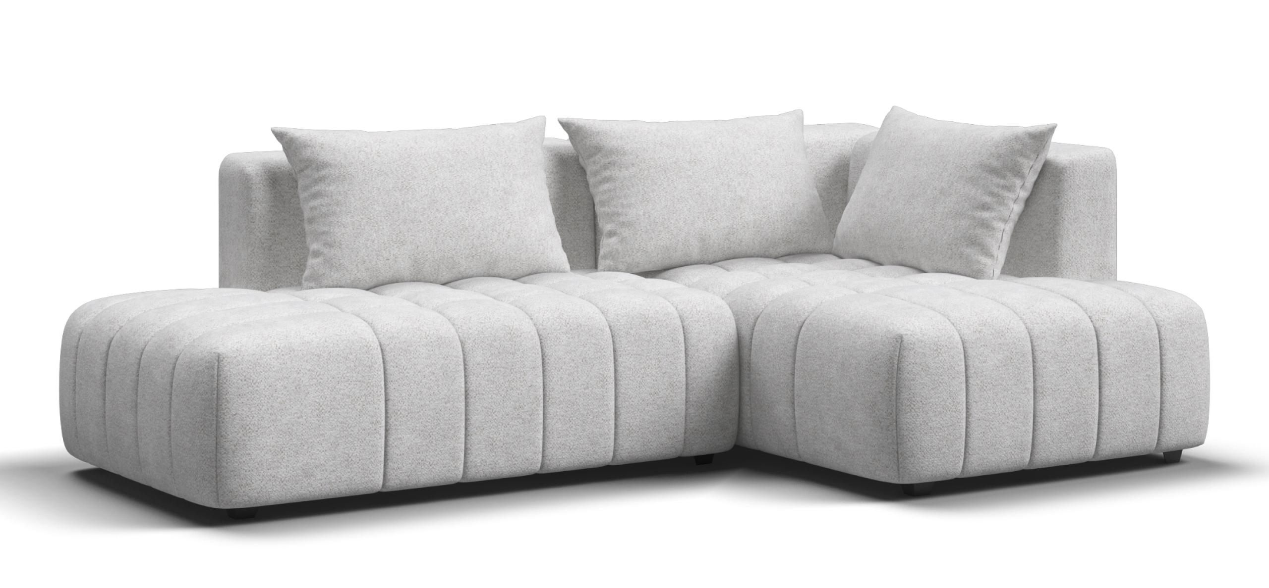 

Угловой диван правый Босс Твин Шенилл Клауд крем, Милк